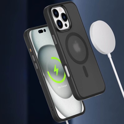 TPU+PC чохол Metal Buttons with MagSafe Colorful для Apple iPhone 16 Pro (6.3") Чорний TPU+PC чохол Metal Buttons with MagSafe Colorful для Apple iPhone 16 Pro (6.3") Чорний