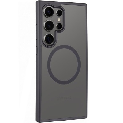 TPU+PC чохол Metal Buttons with MagSafe Colorful для Samsung Galaxy S24 Ultra Чорний / Black