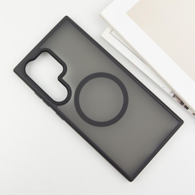 TPU+PC чохол Metal Buttons with MagSafe Colorful для Samsung Galaxy S24 Ultra Чорний / Black
