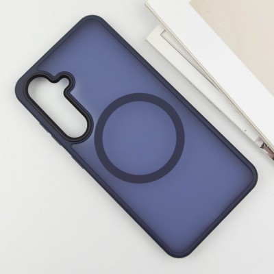 TPU+PC чохол Metal Buttons with MagSafe Colorful для Samsung Galaxy S25 Синій / Navy Blue TPU+PC чохол Metal Buttons with MagSafe Colorful для Samsung Galaxy S25 Синій / Navy Blue