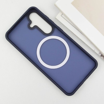 TPU+PC чохол Metal Buttons with MagSafe Colorful для Samsung Galaxy S25 Синій / Navy Blue TPU+PC чохол Metal Buttons with MagSafe Colorful для Samsung Galaxy S25 Синій / Navy Blue