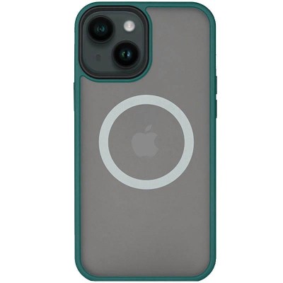 TPU+PC чохол Metal Buttons with MagSafe для Apple iPhone 13 (6.1") Зелений TPU+PC чохол Metal Buttons with MagSafe для Apple iPhone 13 (6.1") Зелений