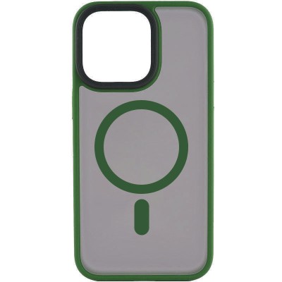 TPU+PC чохол Metal Buttons with MagSafe для Apple iPhone 15 Pro (6.1") Зелений TPU+PC чохол Metal Buttons with MagSafe для Apple iPhone 15 Pro (6.1") Зелений
