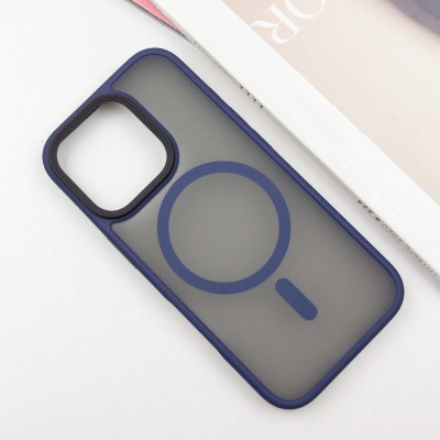 TPU+PC чохол Metal Buttons with MagSafe для Apple iPhone 16 Pro Max (6.9") Синій TPU+PC чохол Metal Buttons with MagSafe для Apple iPhone 16 Pro Max (6.9") Синій