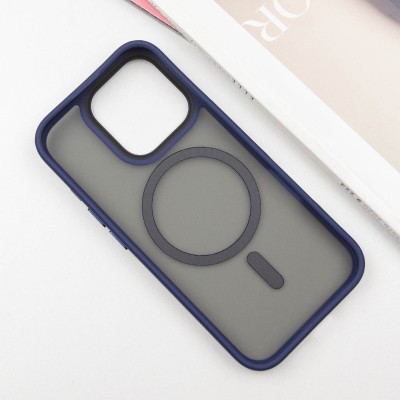 TPU+PC чохол Metal Buttons with MagSafe для Apple iPhone 16 Pro Max (6.9") Синій TPU+PC чохол Metal Buttons with MagSafe для Apple iPhone 16 Pro Max (6.9") Синій