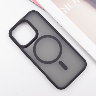 TPU+PC чохол Metal Buttons with MagSafe для Apple iPhone 16 Pro Max (6.9") Чорний