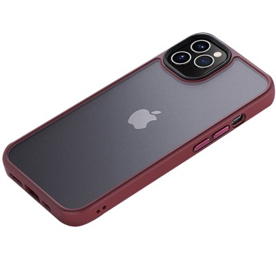 TPU+PC чохол Metal Buttons для Apple iPhone 12 Pro / 12 (6.1") Бордовий TPU+PC чохол Metal Buttons для Apple iPhone 12 Pro / 12 (6.1") Бордовий