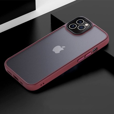 TPU+PC чохол Metal Buttons для Apple iPhone 12 Pro / 12 (6.1") Бордовий TPU+PC чохол Metal Buttons для Apple iPhone 12 Pro / 12 (6.1") Бордовий