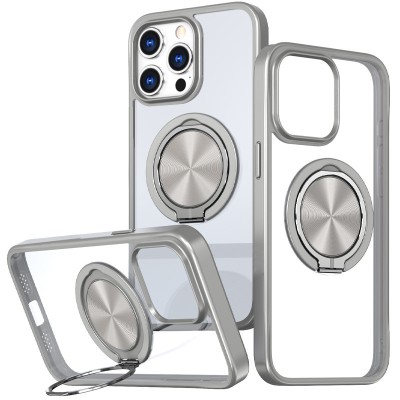 TPU+PC чохол Metal Ring with MagSafe для Apple iPhone 15 Pro Max (6.7") Сірий TPU+PC чохол Metal Ring with MagSafe для Apple iPhone 15 Pro Max (6.7") Сірий