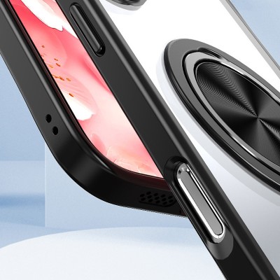 TPU+PC чохол Metal Ring with MagSafe для Apple iPhone 16 Pro (6.3") Чорний TPU+PC чохол Metal Ring with MagSafe для Apple iPhone 16 Pro (6.3") Чорний