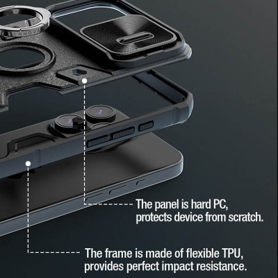 TPU+PC чохол Nillkin CamShield Armor (шторка на камеру) для Apple iPhone 15 Pro (6.1") Чорний TPU+PC чохол Nillkin CamShield Armor (шторка на камеру) для Apple iPhone 15 Pro (6.1") Чорний