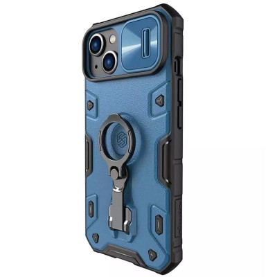 TPU+PC чохол Nillkin CamShield Armor Pro no logo (шторка на камеру) для Apple iPhone 14 / 13 (6.1") Синій