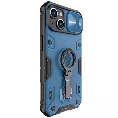 TPU+PC чохол Nillkin CamShield Armor Pro no logo (шторка на камеру) для Apple iPhone 14 / 13 (6.1") Синій