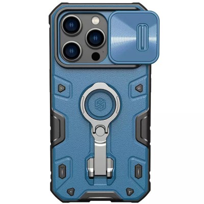 TPU+PC чохол Nillkin CamShield Armor Pro no logo (шторка на камеру) для Apple iPhone 14 Pro (6.1") Синій TPU+PC чохол Nillkin CamShield Armor Pro no logo (шторка на камеру) для Apple iPhone 14 Pro (6.1") Синій