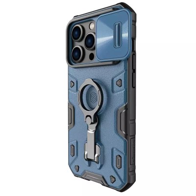TPU+PC чохол Nillkin CamShield Armor Pro no logo (шторка на камеру) для Apple iPhone 14 Pro (6.1") Синій TPU+PC чохол Nillkin CamShield Armor Pro no logo (шторка на камеру) для Apple iPhone 14 Pro (6.1") Синій