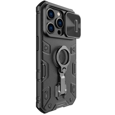 TPU+PC чохол Nillkin CamShield Armor Pro no logo (шторка на камеру) для Apple iPhone 14 Pro (6.1") Чорний TPU+PC чохол Nillkin CamShield Armor Pro no logo (шторка на камеру) для Apple iPhone 14 Pro (6.1") Чорний