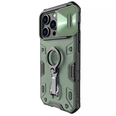 TPU+PC чохол Nillkin CamShield Armor Pro no logo (шторка на камеру) для Apple iPhone 14 Pro Max Зелений