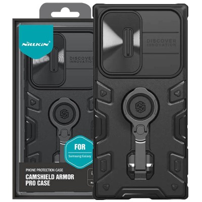 TPU+PC чохол Nillkin CamShield Armor Pro no logo (шторка на камеру) для Samsung Galaxy S23 Ultra Чорний TPU+PC чохол Nillkin CamShield Armor Pro no logo (шторка на камеру) для Samsung Galaxy S23 Ultra Чорний