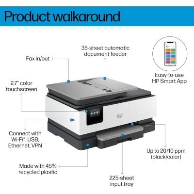 Багатофункціональний пристрій A4 HP OfficeJet Pro 8123 з Wi-Fi (405W0C) Багатофункціональний пристрій A4 HP OfficeJet Pro 8123 з Wi-Fi (405W0C)