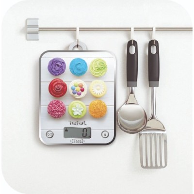 Ваги Tefal кухонні Optiss Decor, 5кг, AAAx2 в комплекті, скло, різнокольоровий (BC5122V1)