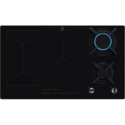 Варильна поверхня Electrolux комбінована (2 газ + 3 інд), 90см, розширена зона, чавун, чорний (KDI951723K) Варильна поверхня Electrolux комбінована (2 газ + 3 інд), 90см, розширена зона, чавун, чорний (KDI951723K)