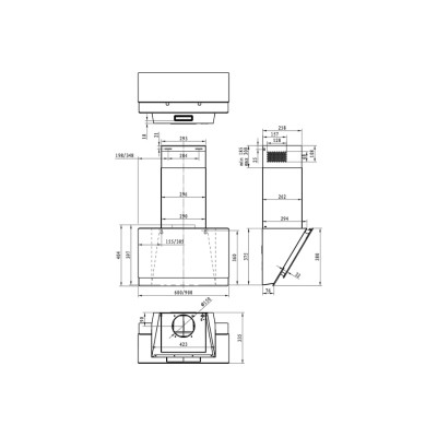 Витяжка Gorenje похила, 60см, 639м.куб/год, чорний (WHI649B21S)