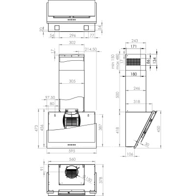 Витяжка Gorenje похила, 60см, 650м.куб/год, білий (WHI6SYW)