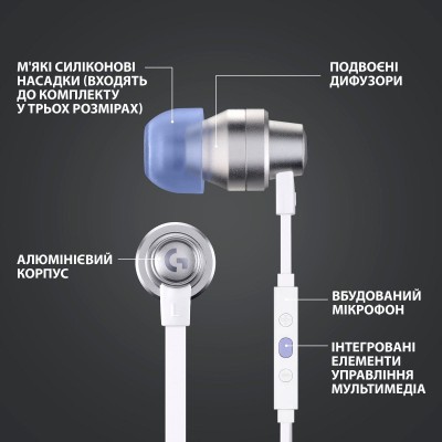 гарнітура LOGITECH G333 White (981-000930) гарнітура LOGITECH G333 White (981-000930)