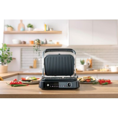 Гриль Gorenje прижимний 2100Вт, темп. режимів-7, з`ємні пластини, розкриття на 180°, метал, сірий (GCG2100S)