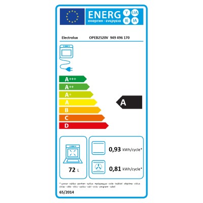 Духова шафа Electrolux електрична Rococo, 72л, A, конвекція, шампань (OPEB2520V)