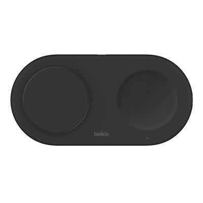 Зарядний пристрій бездротовий Belkin 2в1 15Вт Pad Qi2, чорний (WIZ021VFBK)