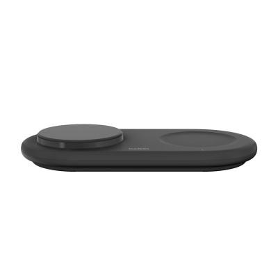Зарядний пристрій бездротовий Belkin 2в1 15Вт Pad Qi2, чорний (WIZ021VFBK)