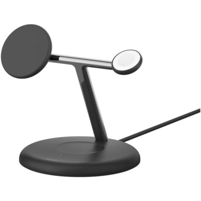 Зарядний пристрій бездротовий Belkin 3в1 Magnetic Adjustable Pad Qi2 15Вт, чорний (WIZ023VFBK) Зарядний пристрій бездротовий Belkin 3в1 Magnetic Adjustable Pad Qi2 15Вт, чорний (WIZ023VFBK)