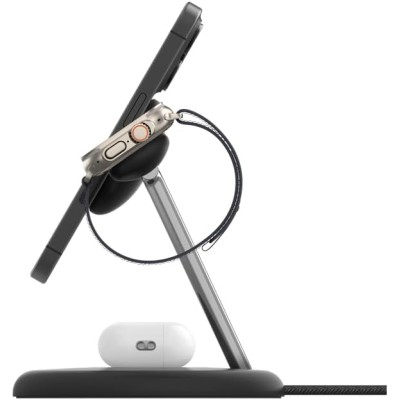 Зарядний пристрій бездротовий Belkin 3в1 Magnetic Adjustable Pad Qi2 15Вт, чорний (WIZ023VFBK) Зарядний пристрій бездротовий Belkin 3в1 Magnetic Adjustable Pad Qi2 15Вт, чорний (WIZ023VFBK)
