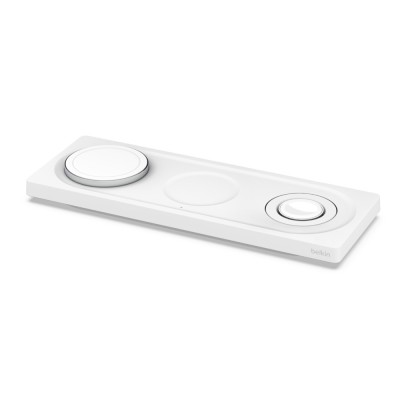Зарядний пристрій бездротовий Belkin 3в1 MagSafe PRO iPhone/Watch/AirPods, білий (WIZ016VFWH) Зарядний пристрій бездротовий Belkin 3в1 MagSafe PRO iPhone/Watch/AirPods, білий (WIZ016VFWH)