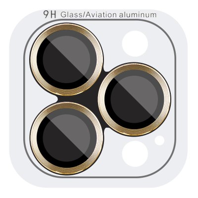 Захисне скло Metal Classic на камеру (у упак.) для Apple iPhone 14 Pro (6.1") / 14 Pro Max (6.7") Золотий / Gold