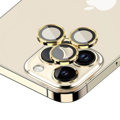 Захисне скло Metal Classic на камеру (у упак.) для Apple iPhone 14 Pro (6.1") / 14 Pro Max (6.7") Золотий / Gold