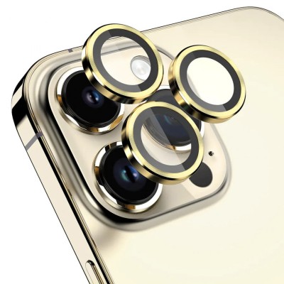 Захисне скло Metal Classic на камеру (у упак.) для Apple iPhone 14 Pro (6.1") / 14 Pro Max (6.7") Золотий / Gold