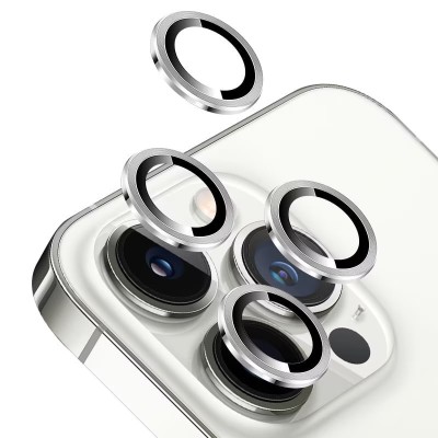 Захисне скло Metal Classic на камеру (у упак.) для Apple iPhone 14 Pro (6.1") / 14 Pro Max (6.7") Срібний / Silver