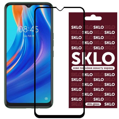 Захисне скло SKLO 3D для TECNO Spark 7 / Spark 7 Go Чорний Захисне скло SKLO 3D для TECNO Spark 7 / Spark 7 Go Чорний