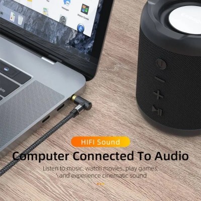 Кабель ESSAGER AUX Cable 3.5mm Jack Audio Cable For Speaker Wire Headphone Car 3.5 Mm Jack Hifi Aux Adapter 1.5M (EYP35-WTA01)