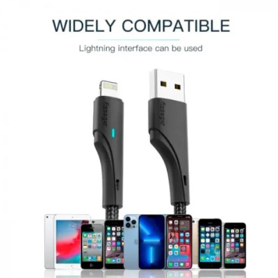 Кабель ESSAGER Rousseau 3A Fast Charging USB Lightning Cable 1m (EXCL-LS01) Black Кабель ESSAGER Rousseau 3A Fast Charging USB Lightning Cable 1m (EXCL-LS01) Black