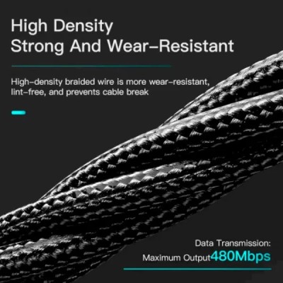 Кабель ESSAGER Rousseau 3A Fast Charging USB Lightning Cable 1m (EXCL-LS01) Black Кабель ESSAGER Rousseau 3A Fast Charging USB Lightning Cable 1m (EXCL-LS01) Black