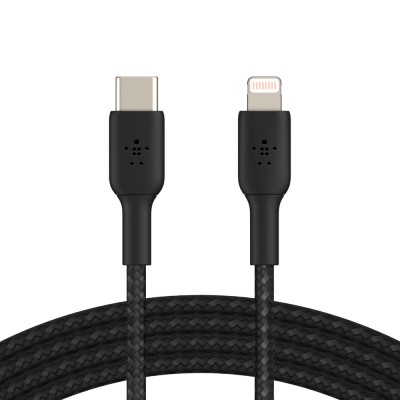 Кабель USB-C > Lightning заряджання/синхронізації Belkin 2м, 30Вт, Type-C, плетений, чорний (CAA004BT2MBK) Кабель USB-C > Lightning заряджання/синхронізації Belkin 2м, 30Вт, Type-C, плетений, чорний (CAA004BT2MBK)