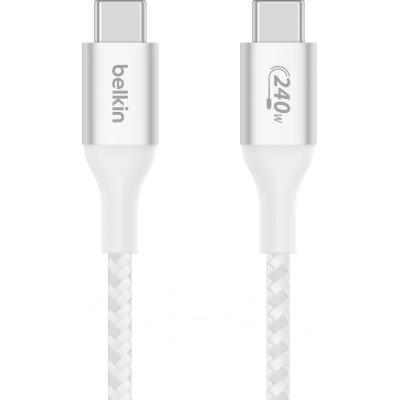 Кабель USB-C > USB-C заряджання/синхронізації Belkin 2м, 240Вт, Type-C, плетений, білий (CAB015BT2MWH) Кабель USB-C > USB-C заряджання/синхронізації Belkin 2м, 240Вт, Type-C, плетений, білий (CAB015BT2MWH)