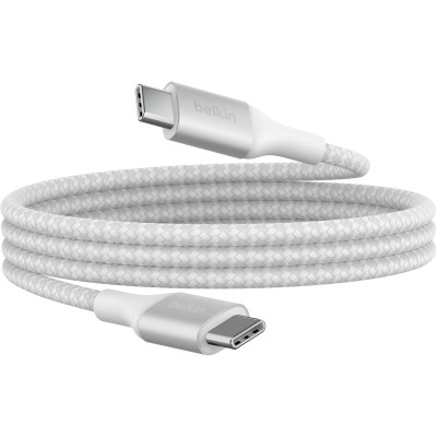 Кабель USB-C > USB-C заряджання/синхронізації Belkin 2м, 240Вт, Type-C, плетений, білий (CAB015BT2MWH) Кабель USB-C > USB-C заряджання/синхронізації Belkin 2м, 240Вт, Type-C, плетений, білий (CAB015BT2MWH)