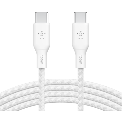 Кабель USB-C > USB-C заряджання/синхронізації Belkin 3м, 100Вт, Type-C, плетений, білий (CAB014BT3MWH) Кабель USB-C > USB-C заряджання/синхронізації Belkin 3м, 100Вт, Type-C, плетений, білий (CAB014BT3MWH)