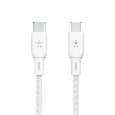 Кабель USB-C > USB-C заряджання/синхронізації Belkin 3м, 100Вт, Type-C, плетений, білий (CAB014BT3MWH) Кабель USB-C > USB-C заряджання/синхронізації Belkin 3м, 100Вт, Type-C, плетений, білий (CAB014BT3MWH)