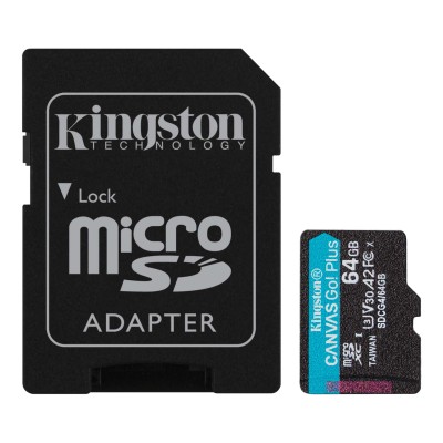 Карта пам'яті Kingston microSD 64GB C10 UHS-I U3 A2 V30 R200MB/s + SD (SDCG4/64GB) Карта пам'яті Kingston microSD 64GB C10 UHS-I U3 A2 V30 R200MB/s + SD (SDCG4/64GB)
