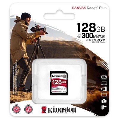 Карта пам'яті Kingston SD 128GB C10 UHS-II U3 R300/W260MB/s (SDR2/128GB) Карта пам'яті Kingston SD 128GB C10 UHS-II U3 R300/W260MB/s (SDR2/128GB)